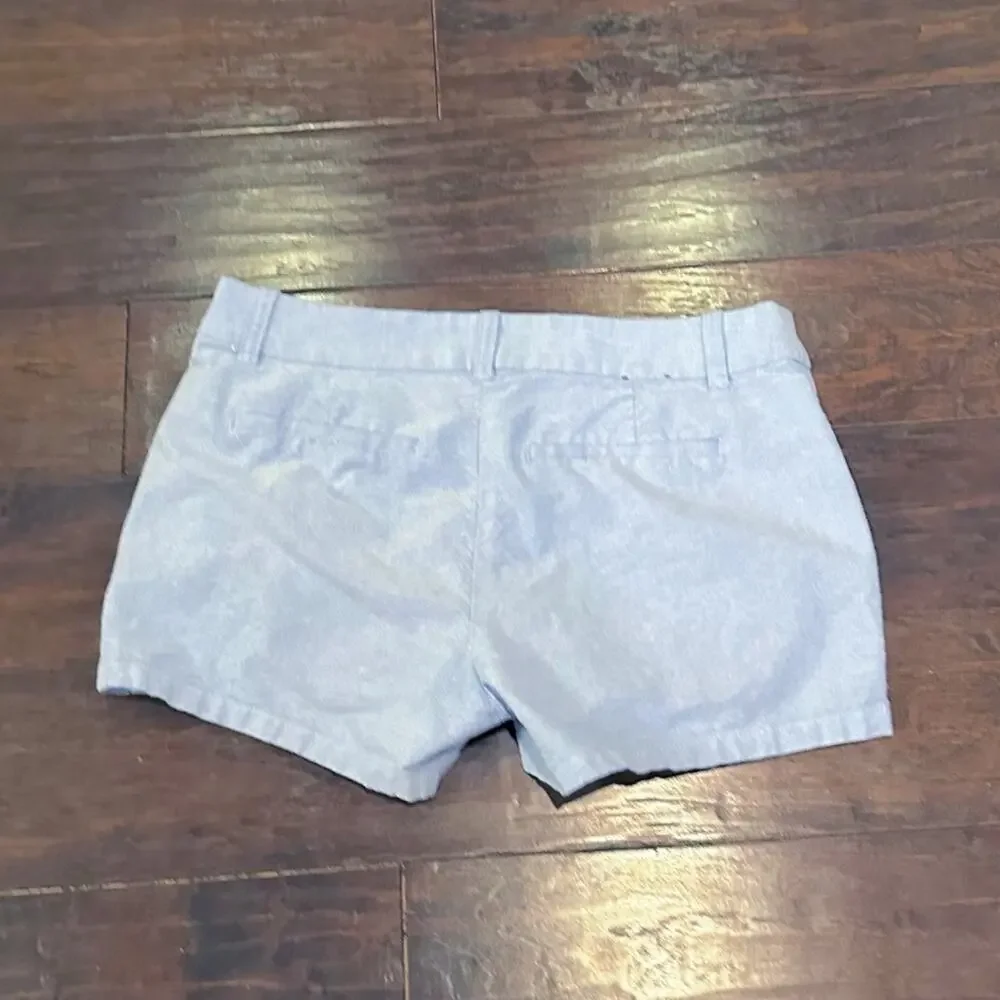 J Crew Short Size 4 Classic Oxford light Blue 100% Cotton Summer Preppy